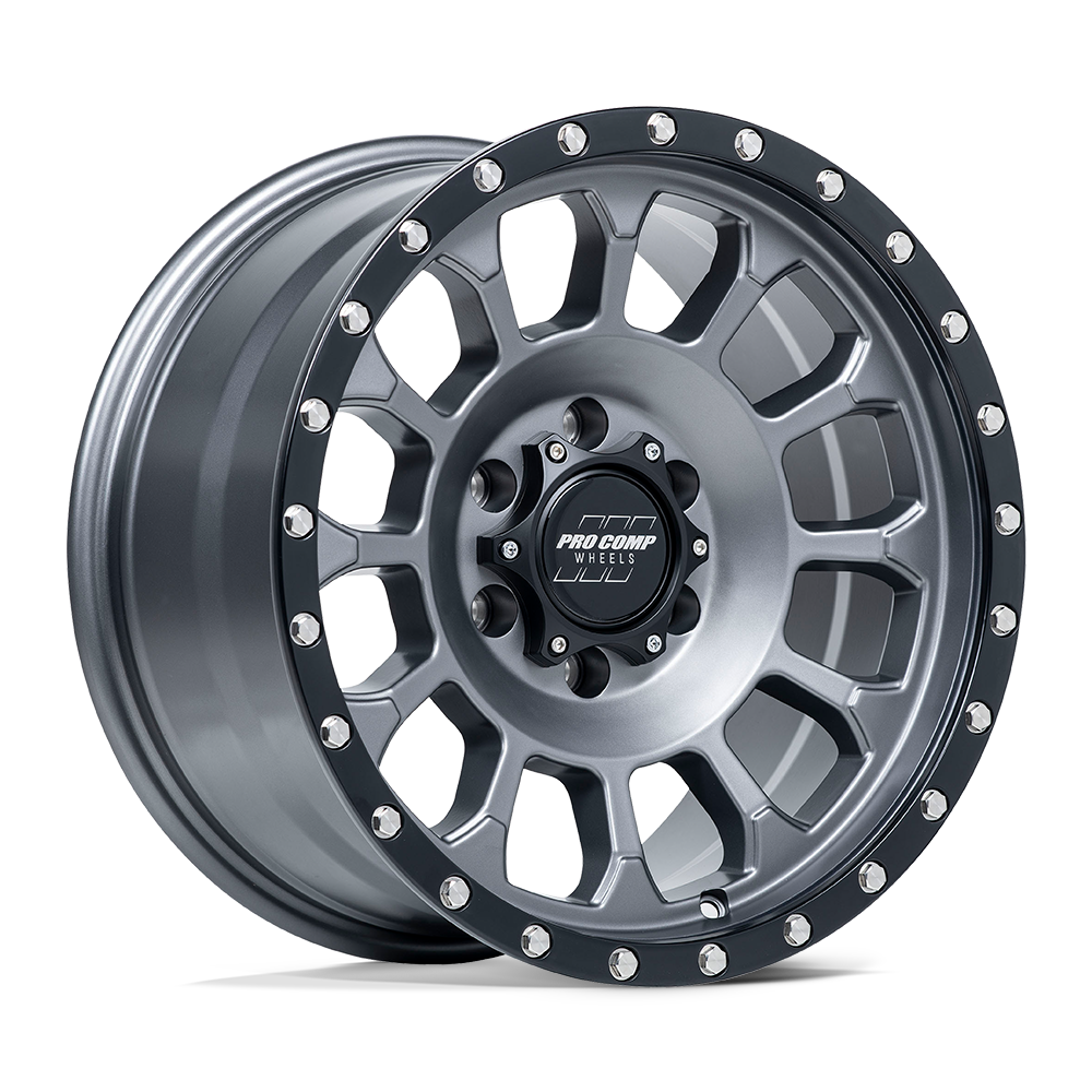 PRO COMP PA34 ROCKWELL 17X8 0 5X127 MATTE GRAPHITE WITH BLACK LIP