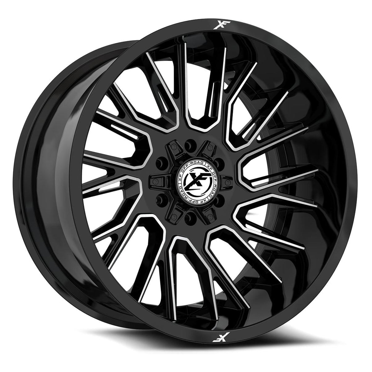 XF OFF-ROAD XF-230 22X12 -44 BLANK 8X GLOSS BLACK & MACHINED