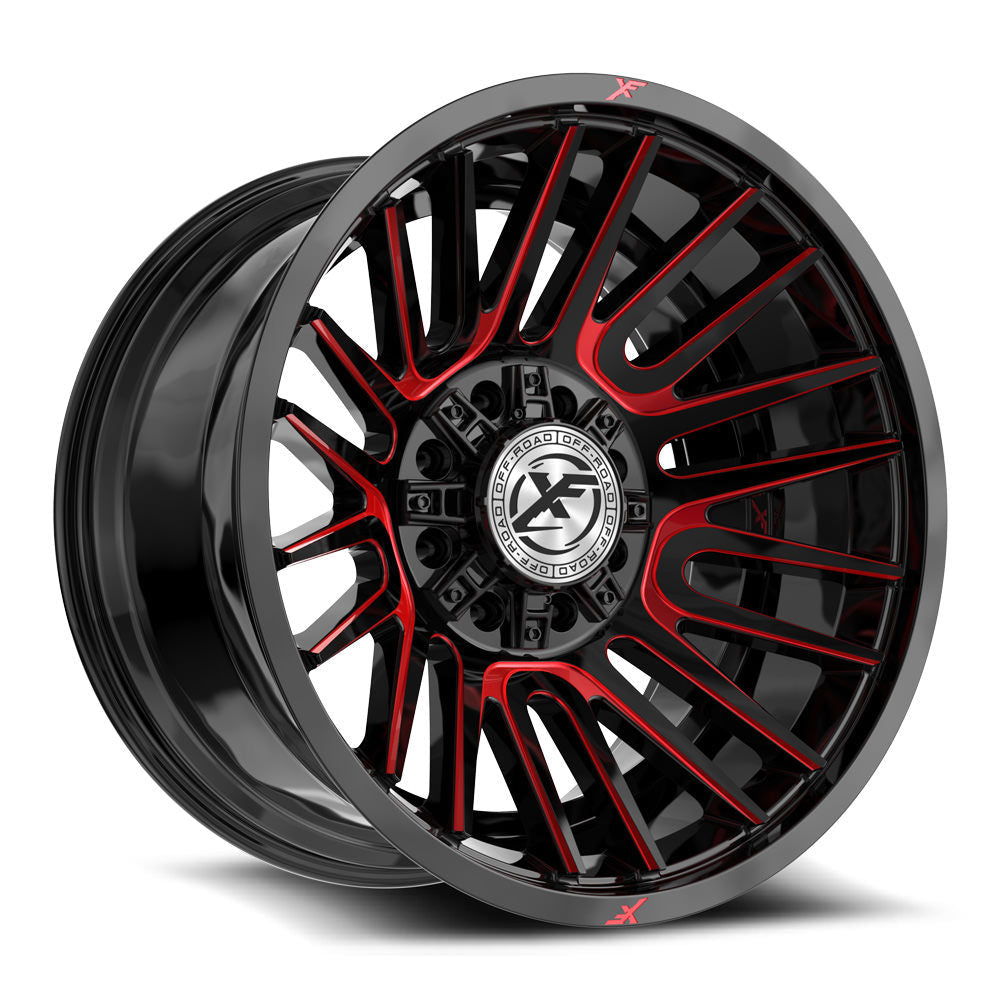 XF Off-Road XF-234 22x12 -44 8x165.1/8x170 Gloss Black & Red Machined XF-234221281651170-44BMR