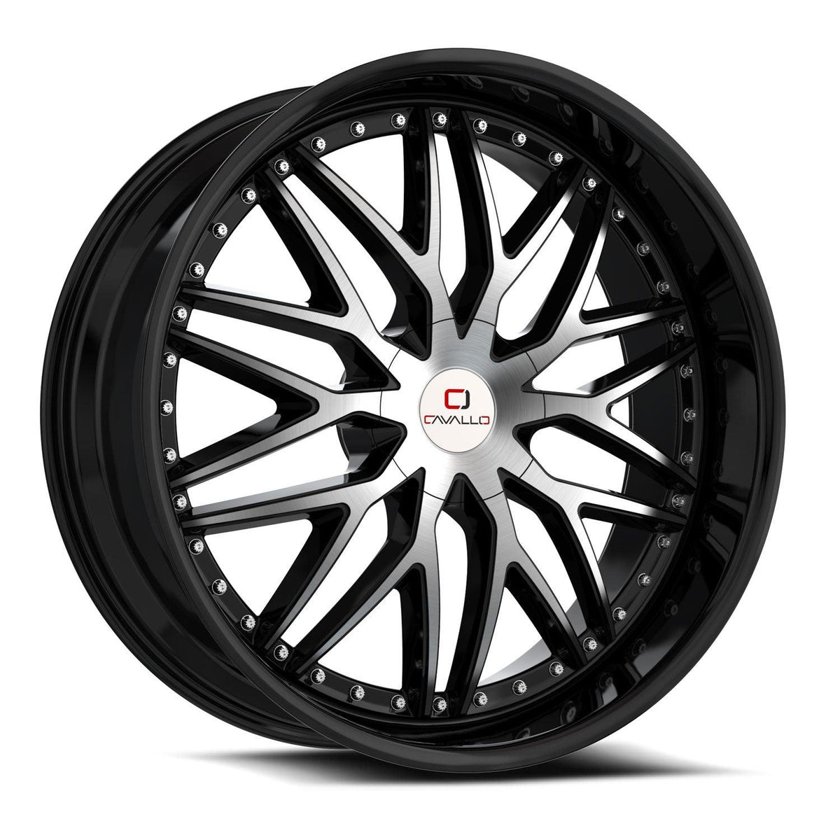 CAVALLO CLV-46 20X8.5 35 5X112/5X114.3 GLOSS BLACK & MACHINED