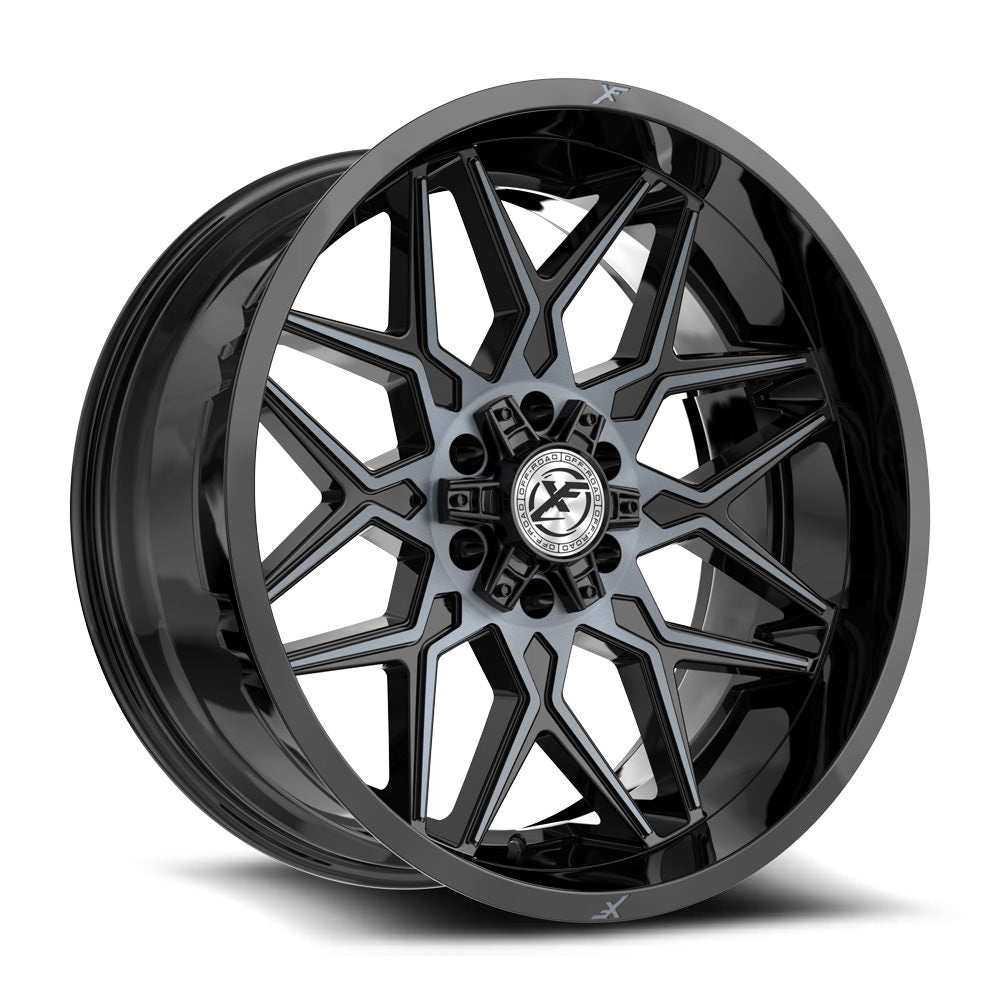 XF Off-Road XF-238 22x10 -24 6x135/6x139.7 Gloss Black & Machined Titanium Double Dark Tint XF-238221061351397-24BMTDT