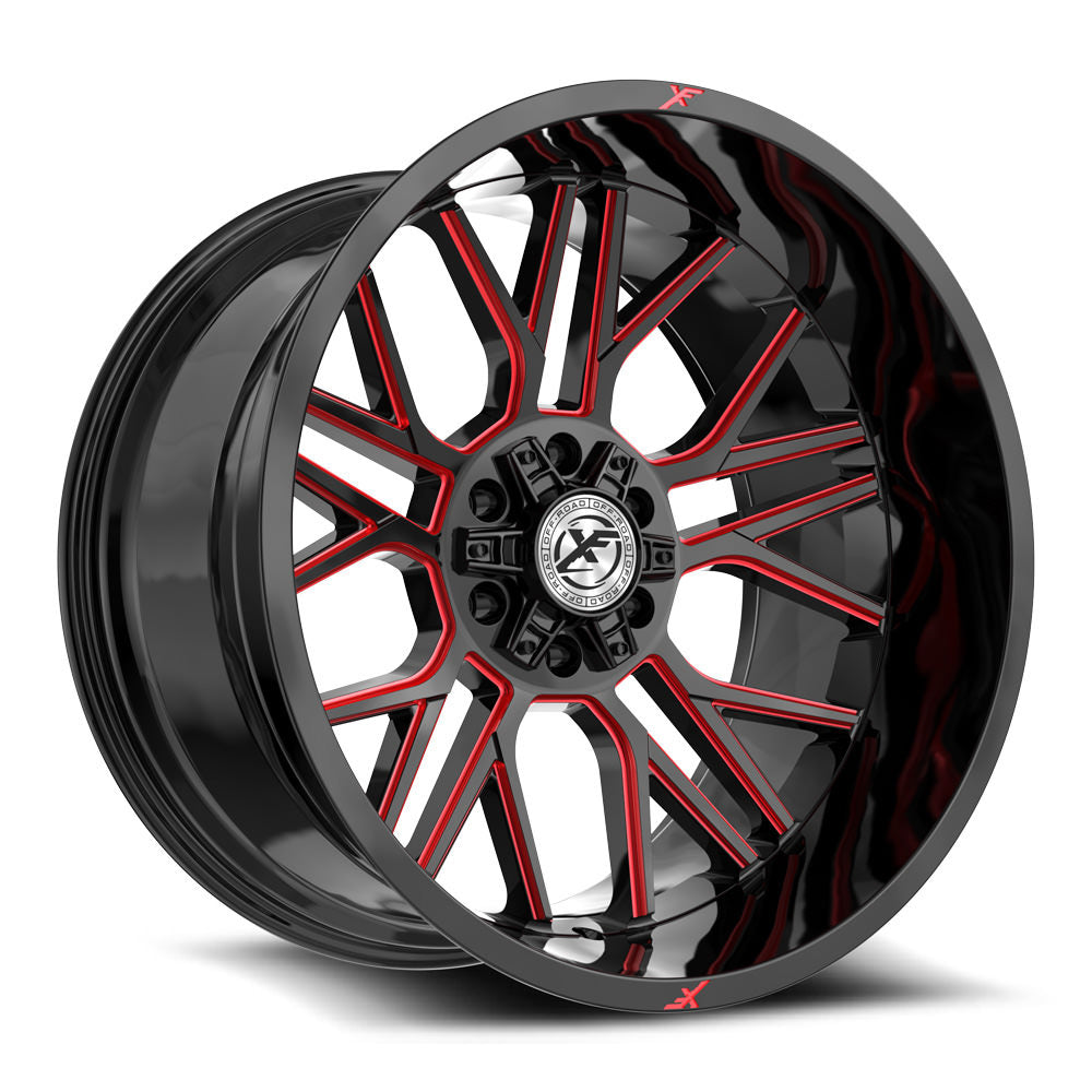 XF Off-Road XF-235 20x9 0 6x135/6x139.7 Gloss Black & Red Milled XF-235209061351397+0GBRM