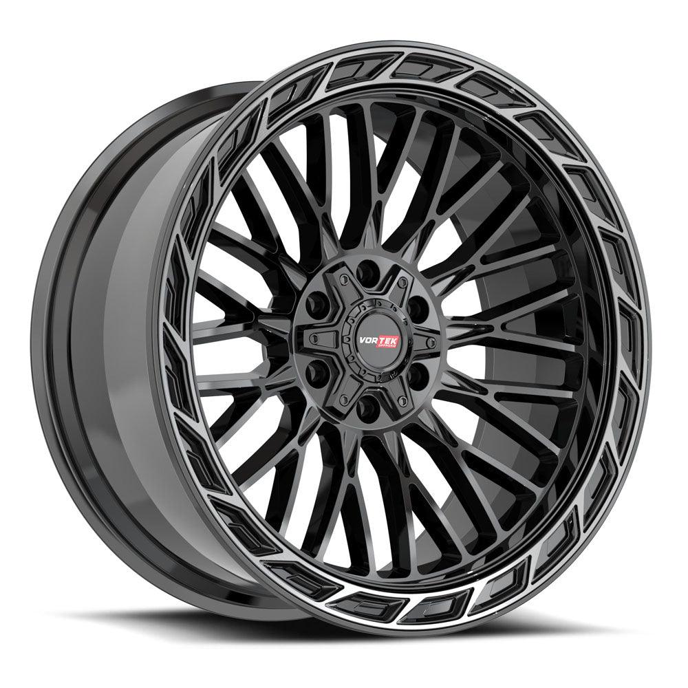 VORTEK VRP-502 20X9 0 6X135/6X139.7 BLACK DIAMOND CUT RING WITH DARK TINT