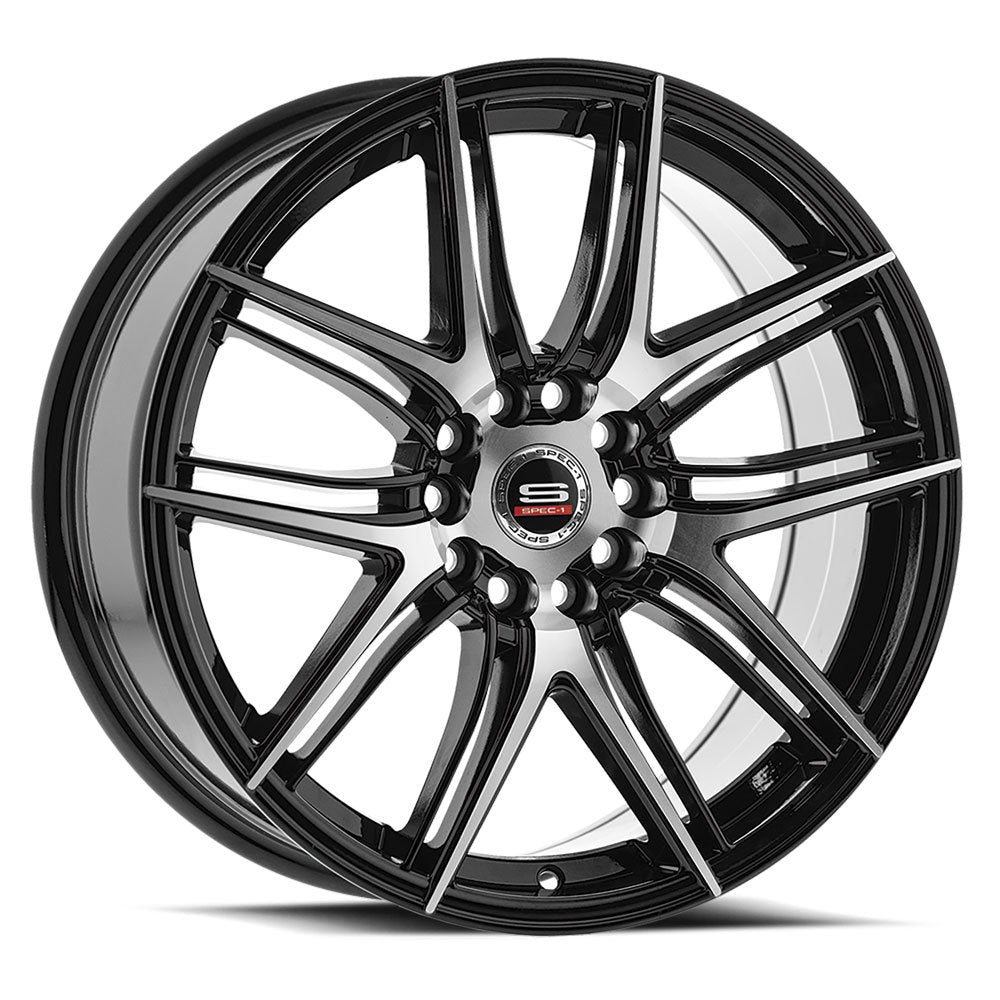 Spec-1 SP-56 20x8.5 38 5x100/5x114.3 Gloss Black & Machined SP-5620852338BM