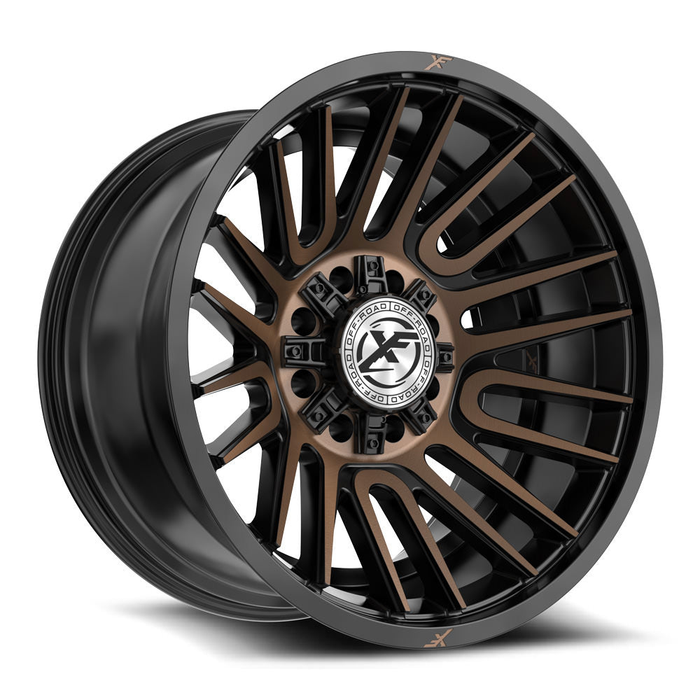 XF Off-Road XF-234 22x12 -44 8x165.1/8x180 Satin Black & Bronze Machined Double Dark Tint XF-234221281651180-44SBMZDT