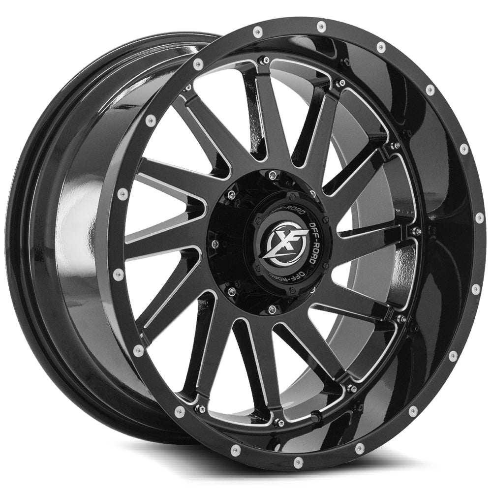 XF Off-Road XF-216 20x10 -12 6x135/6x139.7 Gloss Black & Milled XF-216201061351397-12GBM