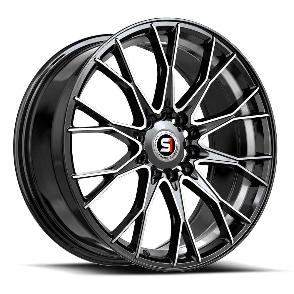 Spec-1 SP-59 17x7.5 42 4x100/4x114.3 Gloss Black & Machined & Undercut SP-591775942BMU