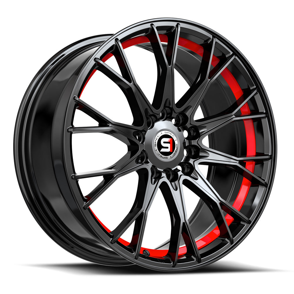 Spec-1 SP-59 17x7.5 42 5x112/5x114.3 Gloss Black & Red Undercut SP-5917753642GBRU