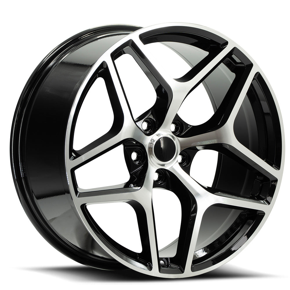 O.E. REVOLUTION Z28 22X9 35 5X120 GLOSS BLACK & MACHINED