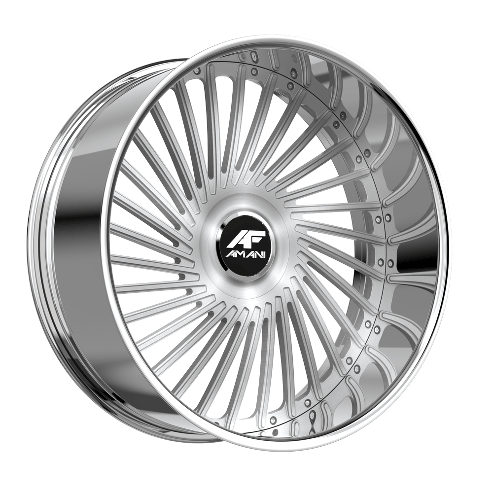 Amani Chile 22x9 / 10 15 / 20 5x115/5x120 Brush Center Chrome Lip CHI229103539FRBCX