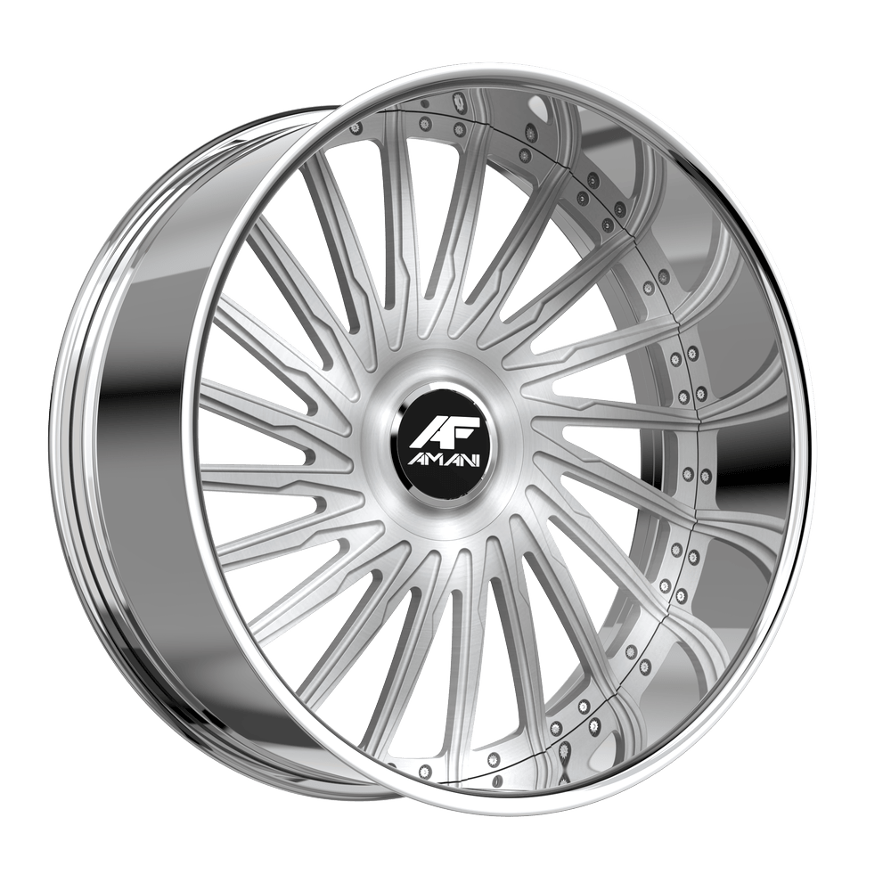 Amani Cultura 22x9 / 10 15 / 20 5x115/5x120 Brush Center Chrome Lip CUL229103539FRBCX