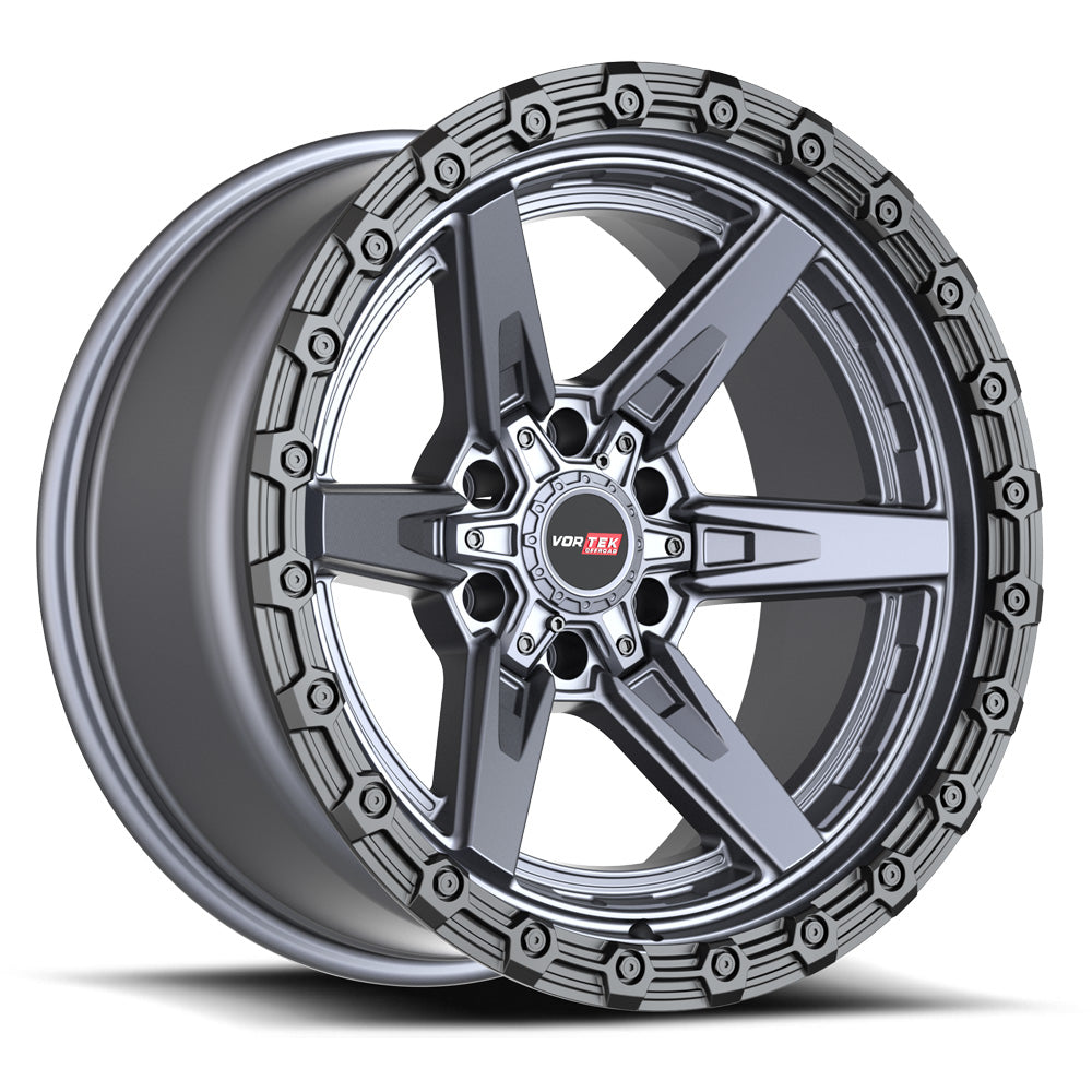 Vortek VRT-602 20x10 -24 6x135/6x139.7 Matte Titanium With Black Bead Ring 602201057-24MTBR