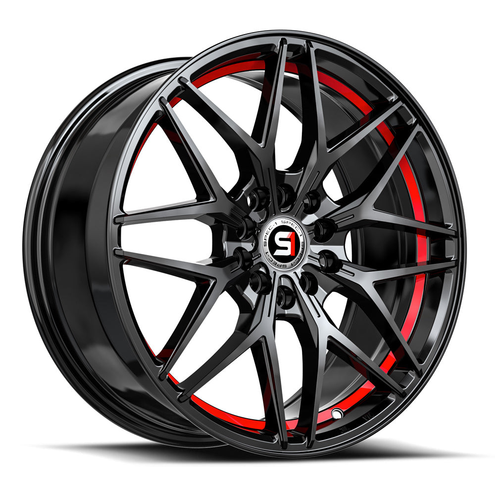Spec-1 SP-60 17x7.5 42 5x114.3/5x120 Gloss Black & Red Undercut SP-6017753842GBRU