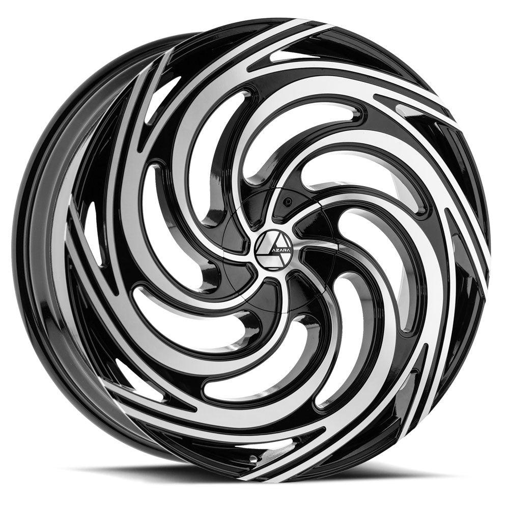 AZARA AZA-519 28X9.5 15 BLANK 5X/6X GLOSS BLACK & MACHINED