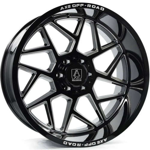 AXE Nemesis 26x12 -44 8X170 Gloss Black Milled