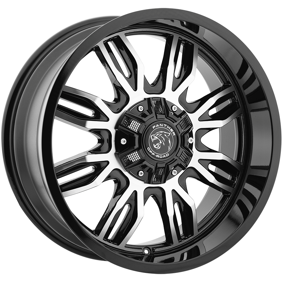 PANTHER 580 OFFROAD 20X9 12X114.3/139.7 OFFSET +00 GLOSS BLACK MACHINED - Tires and Engine Performance