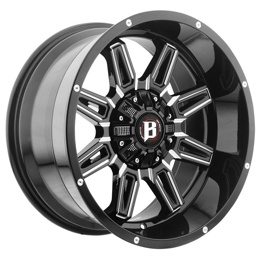 BALLISTIC 965-CATAPULT 20X10 10X135/139.7 OFFSET -19 GLOSS BLACK MILLED WINDOWS - Tires and Engine Performance