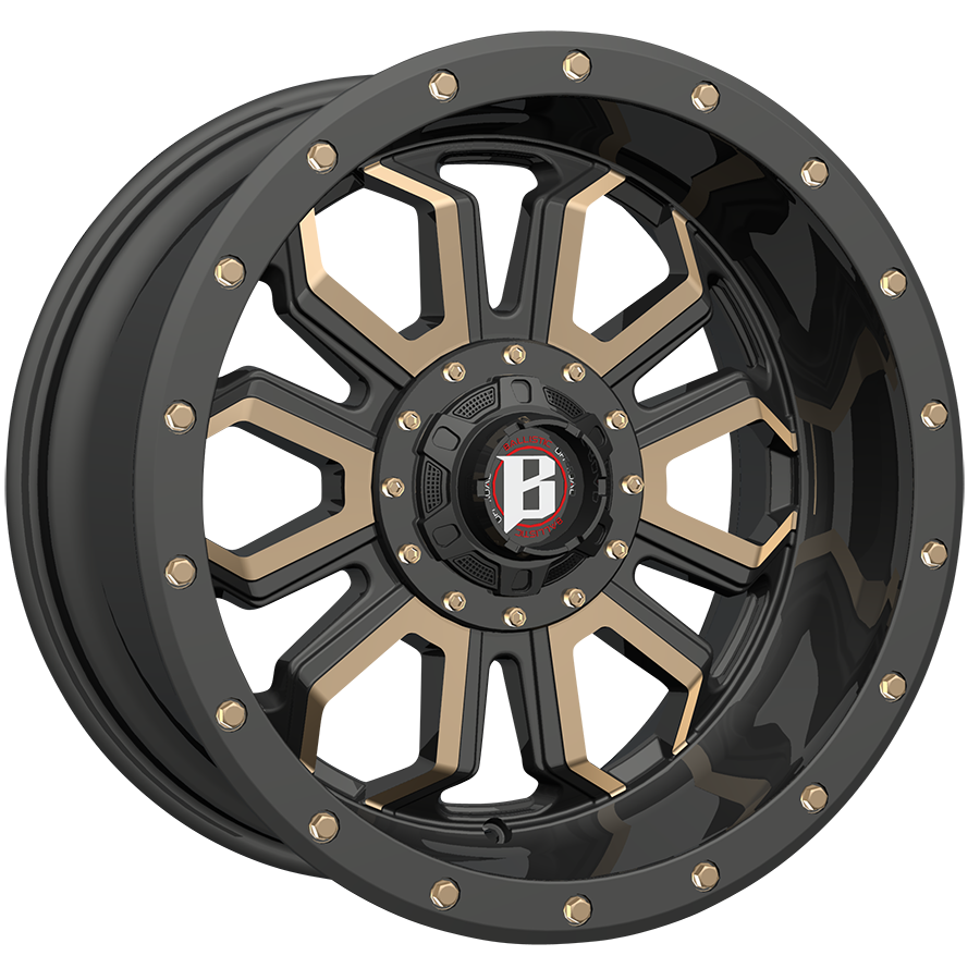 BALLISTIC 967-SABER 20X10 10X127/139.7 OFFSET -24 FLAT BLACK W/FLAT BRONZE MACHINED WINDOWS - Tires and Engine Performance