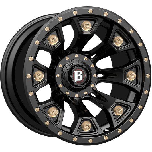 BALLISTIC 976-WARHAMMER 20X9 10X127/139.7 OFFSET +00 FLAT BLACK W/FLAT BRONZE ACCESSORIES - Tires and Engine Performance