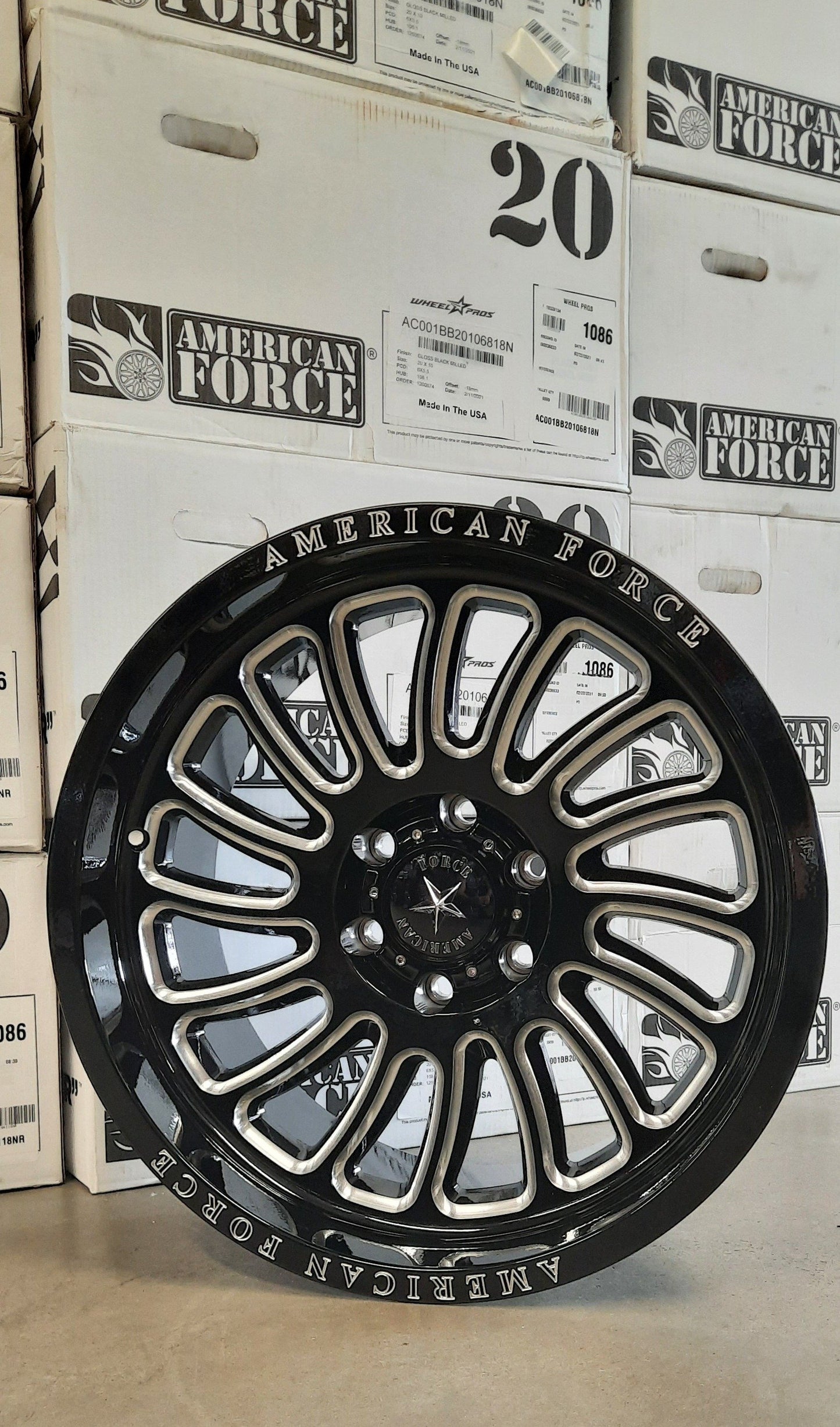 American Force AC004 VULCAN 20x10 -18 6x139.7/6x5.5 Gloss Black Milled - Tires and Engine Performance