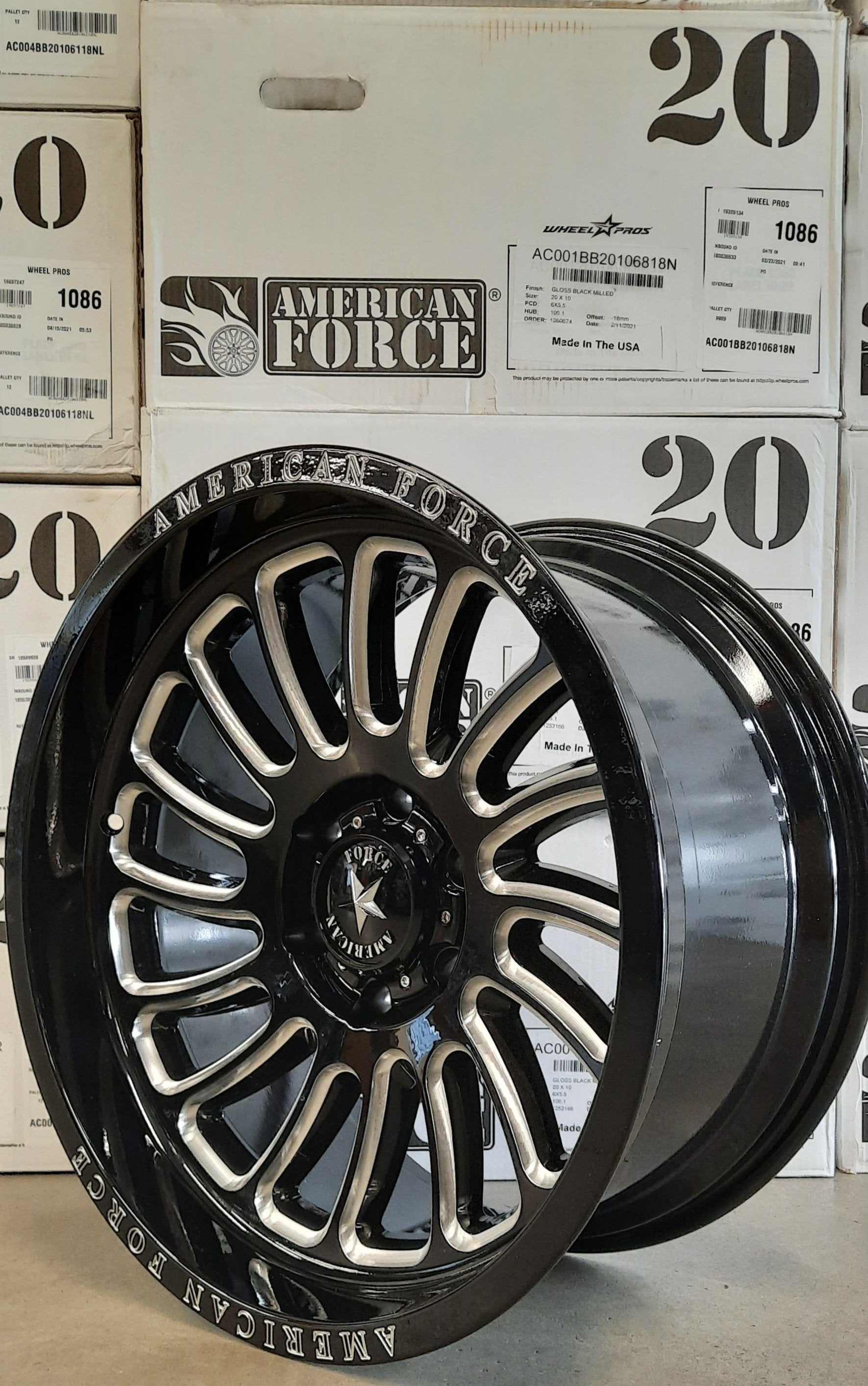 American Force AC004 VULCAN 20x10 -18 6x139.7/6x5.5 Gloss Black Milled - Tires and Engine Performance