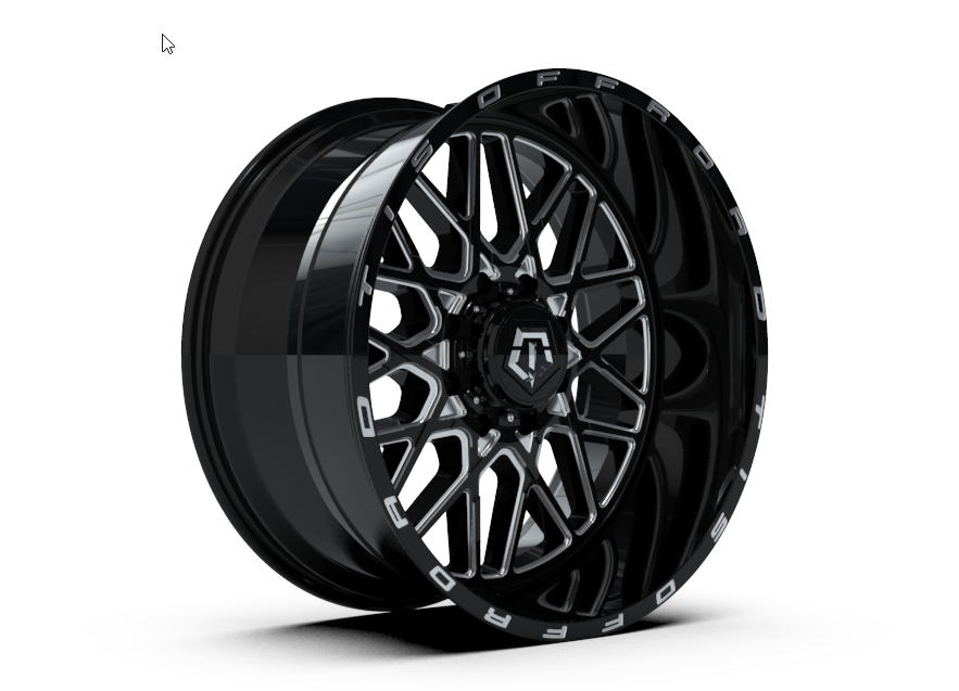 TIS 548BM 24x12 -44 6x135/139.7 GLOSS BLACK/MILLED ACCENTS - Tires and Engine Performance
