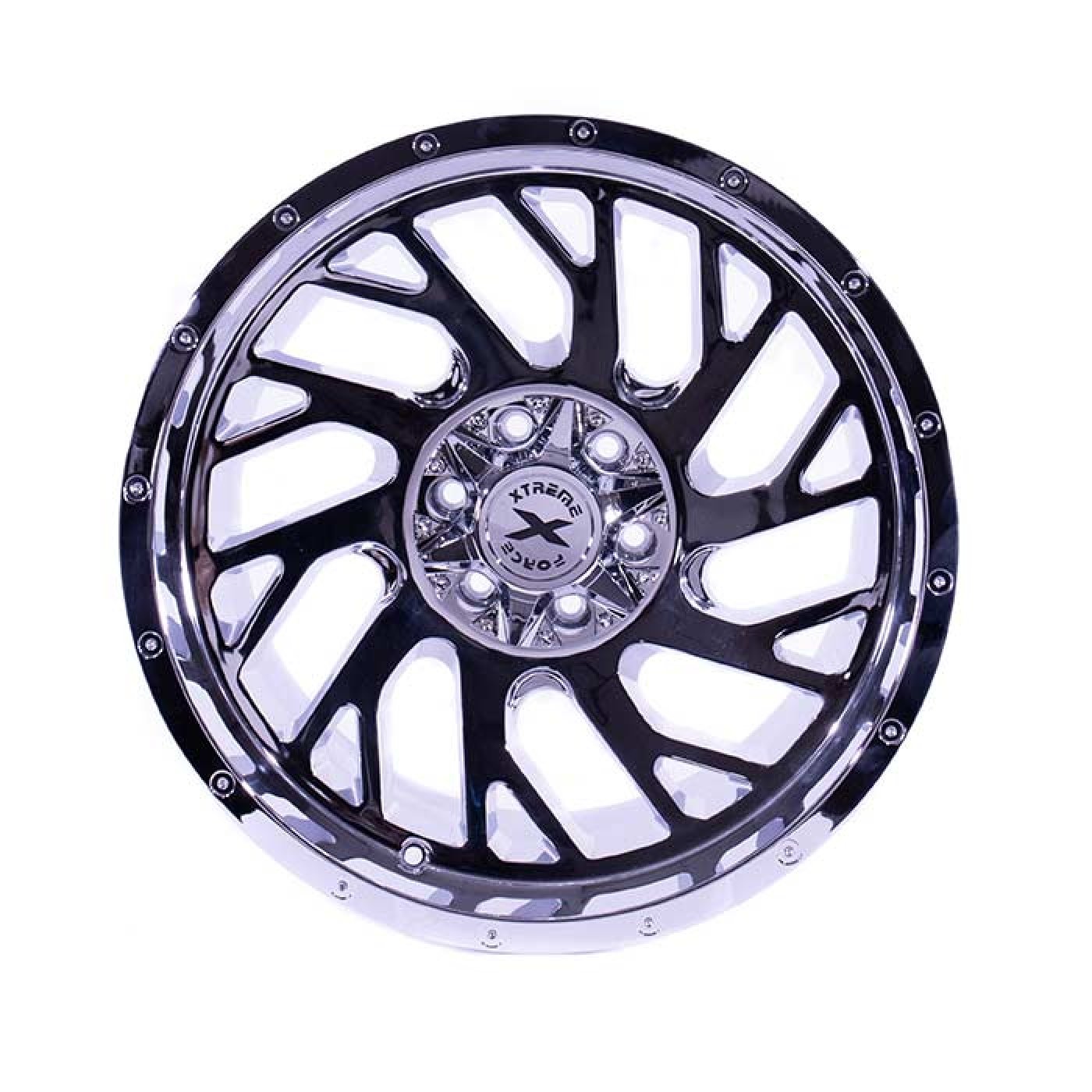 Xtreme Force XF-8 Concave 20x10 -25 33/12.50 Chrome with Thunderer MT or Similar - Tires and Engine Performance