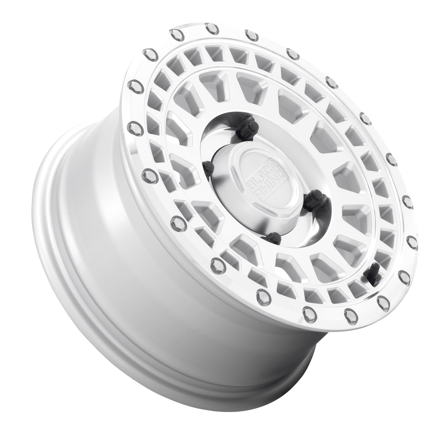 Black Rhino Powersports PARKER UTV BEADLOCK 14X7 36 4X137 SILVER WITH MIRROR CUT FACE
