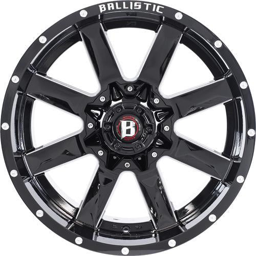 Ballistic 959 Rage 20x12 -44 5x127 (5x5)/139.7 (5x5.5) Gloss Black Milled - Tires and Engine Performance