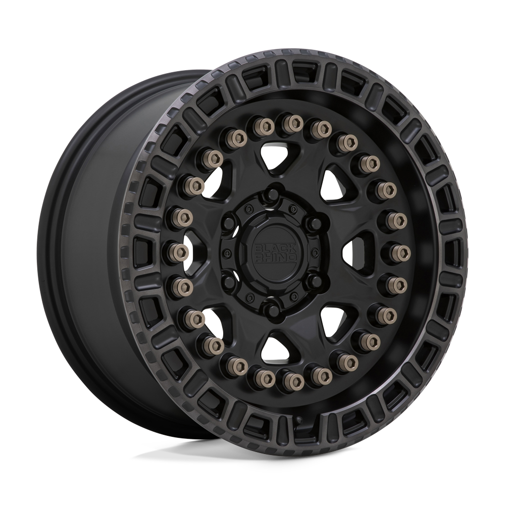 Black Rhino CARBINE 17X8.5 10 6X120/6X120 MATTE BLACK W/ MACHINED TINTED RING & BRONZE BOLTS