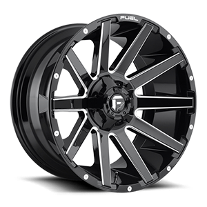 Fuel Contra D615 24x14 -75 8x170 Gloss Black and Milled