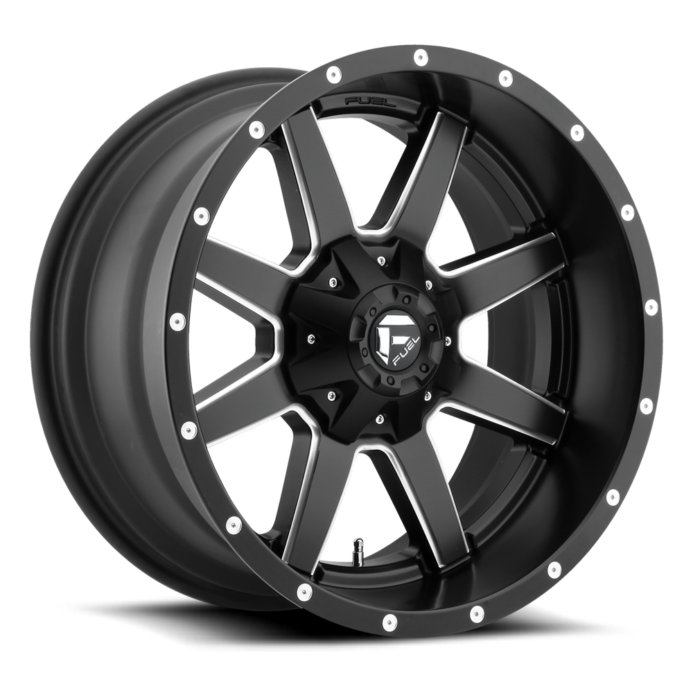 Fuel Maverick D538 24x10 1 8x180 Black and Milled - Tires and Engine Performance