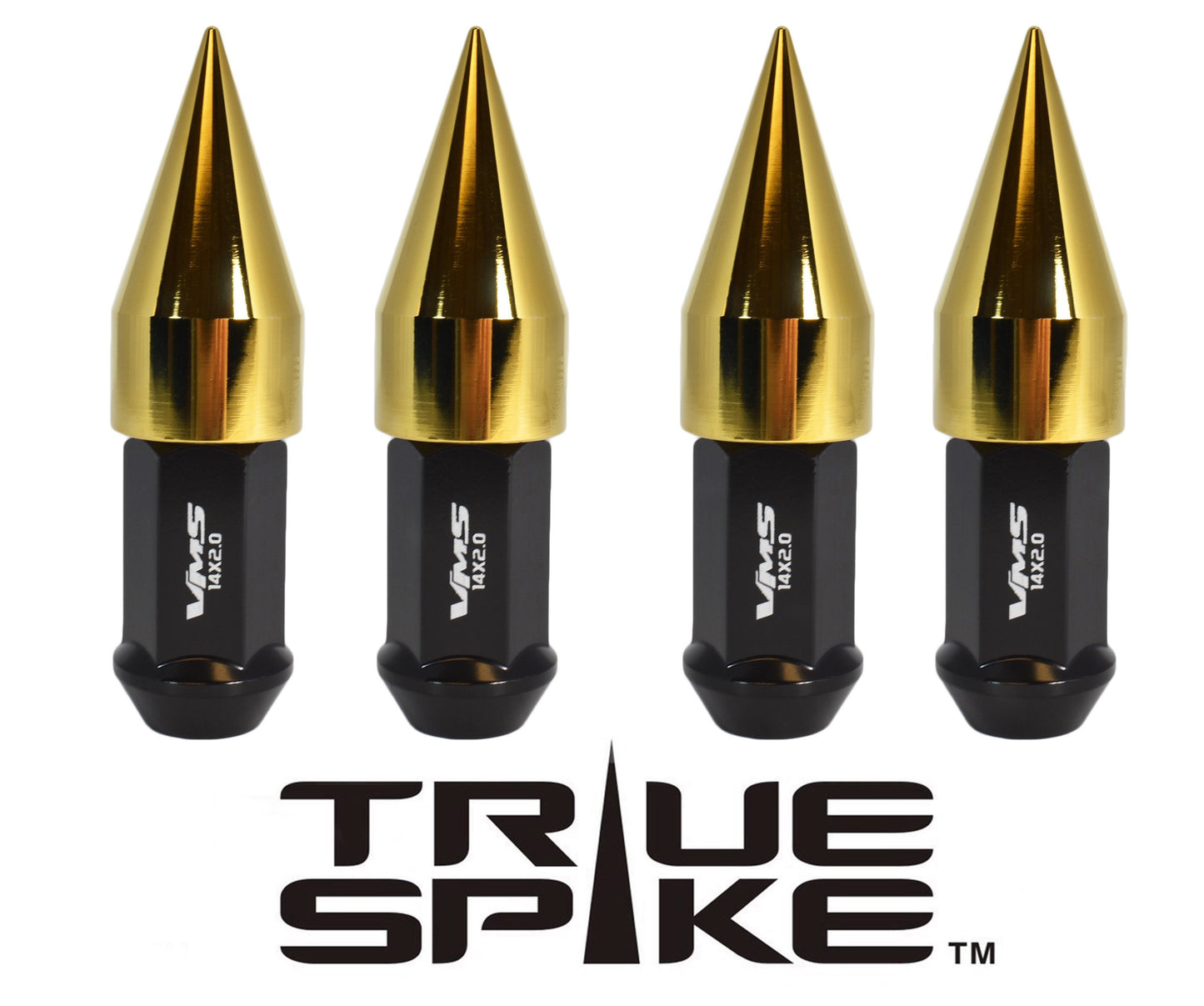 TRUE SPIKE Lug Nut Cap Aluminum-Spike 2 25mm Width 51mm Height Tip (4pc Set) LGC021 - Tires and Engine Performance