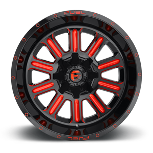 HARDLINE 20x12 6x135.00/6x139.70 GLOSS BLACK RED TINTED CLEAR (-44 mm) - Tires and Engine Performance