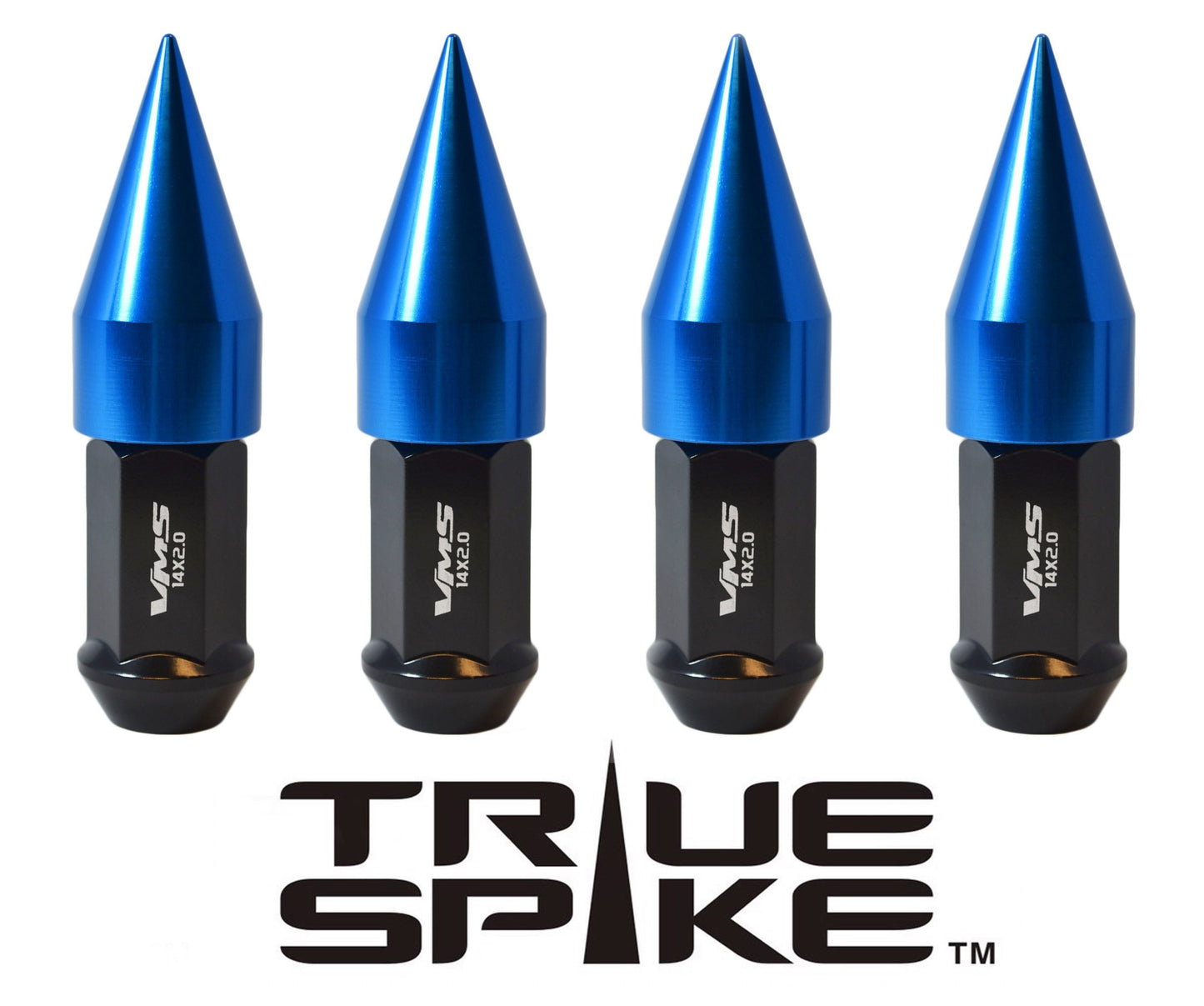 TRUE SPIKE Lug Nut Cap Aluminum-Spike 2 25mm Width 51mm Height Tip (4pc Set) LGC021 - Tires and Engine Performance
