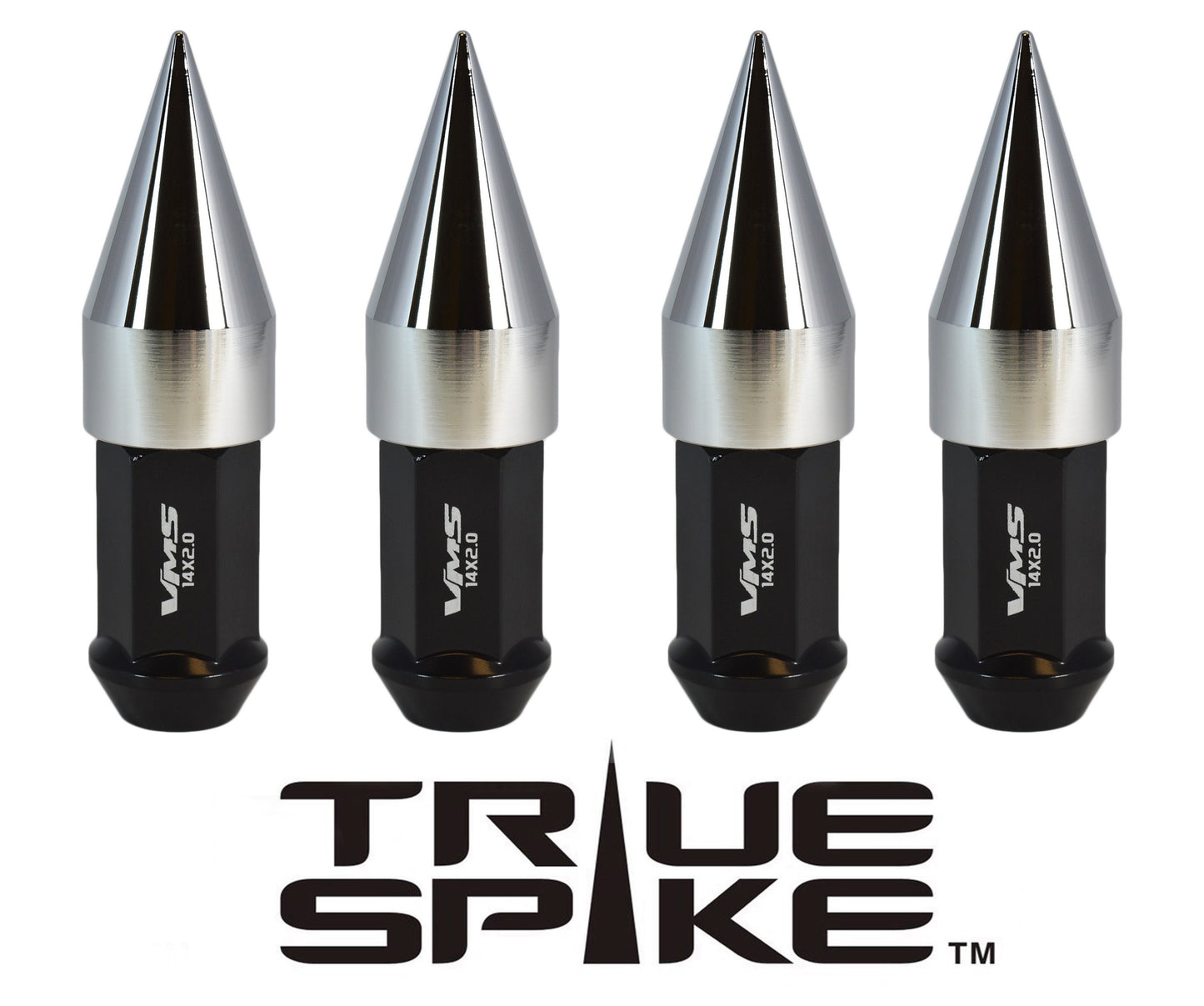 TRUE SPIKE Lug Nut Cap Aluminum-Spike 2 25mm Width 51mm Height Tip (4pc Set) LGC021 - Tires and Engine Performance
