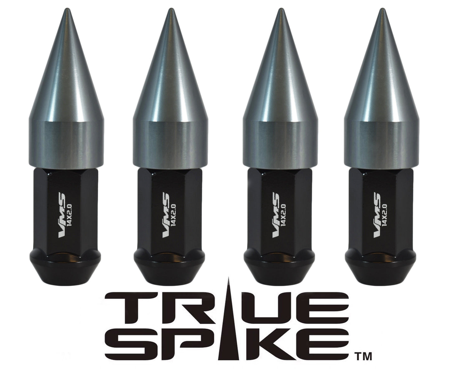 TRUE SPIKE Lug Nut Cap Aluminum-Spike 2 25mm Width 51mm Height Tip (4pc Set) LGC021 - Tires and Engine Performance