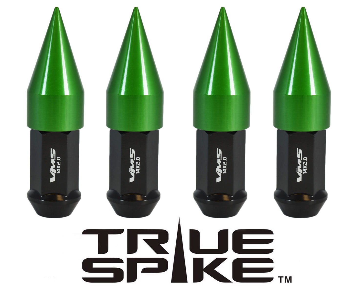 TRUE SPIKE Lug Nut Cap Aluminum-Spike 2 25mm Width 51mm Height Tip (4pc Set) LGC021 - Tires and Engine Performance