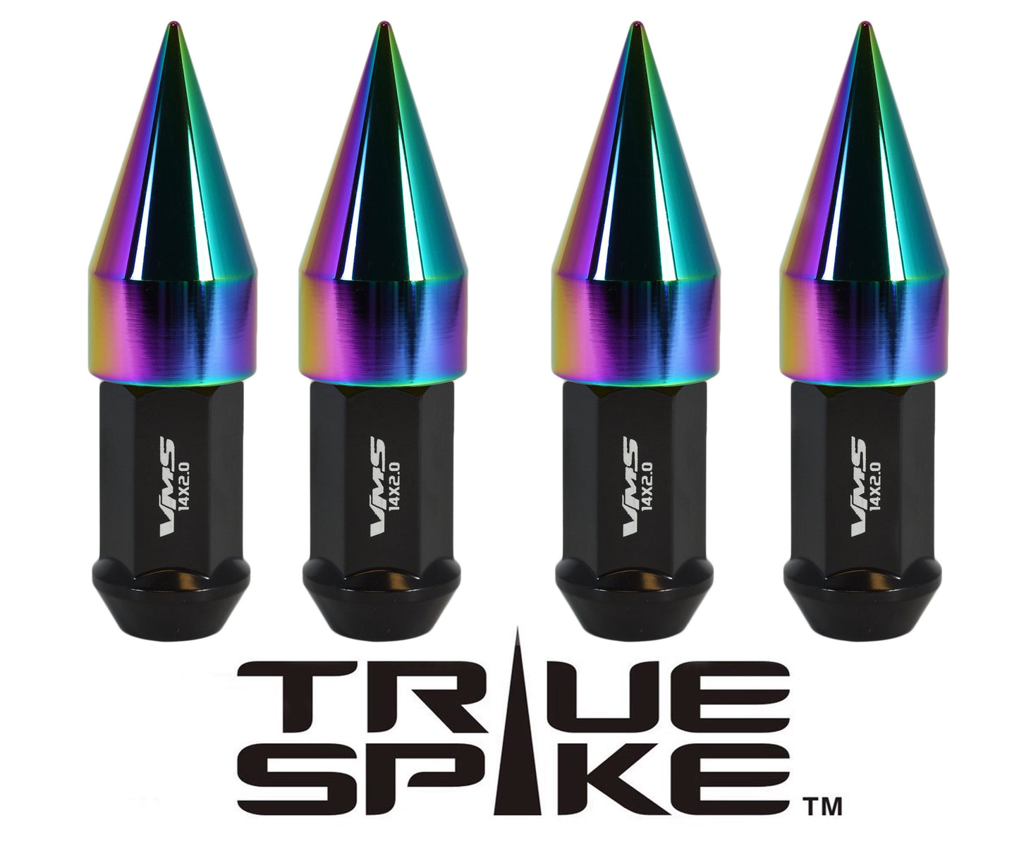 TRUE SPIKE Lug Nut Cap Aluminum-Spike 2 25mm Width 51mm Height Tip (4pc Set) LGC021 - Tires and Engine Performance