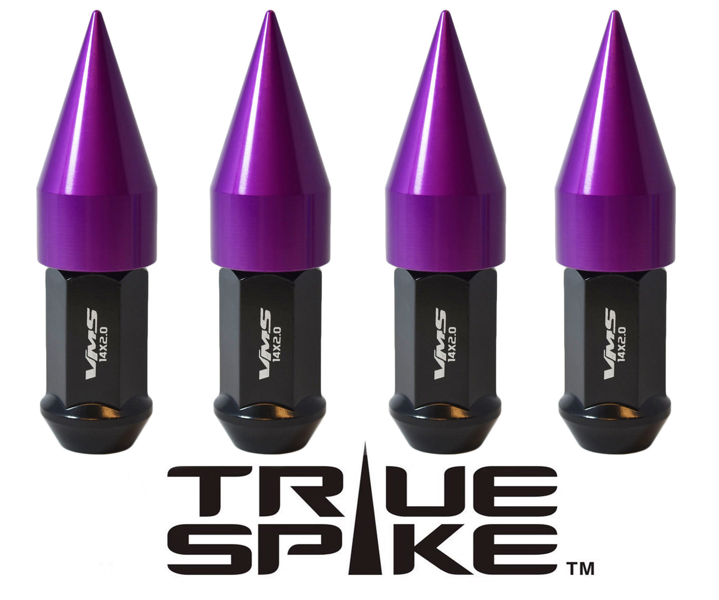 TRUE SPIKE Lug Nut Cap Aluminum-Spike 2 25mm Width 51mm Height Tip (4pc Set) LGC021 - Tires and Engine Performance