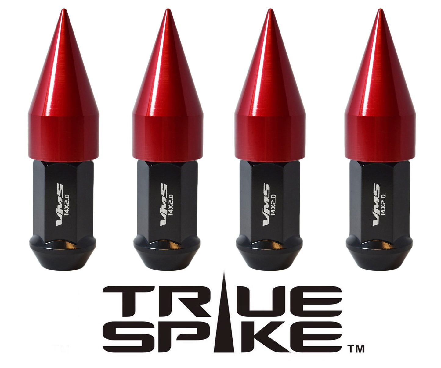 TRUE SPIKE Lug Nut Cap Aluminum-Spike 2 25mm Width 51mm Height Tip (4pc Set) LGC021 - Tires and Engine Performance