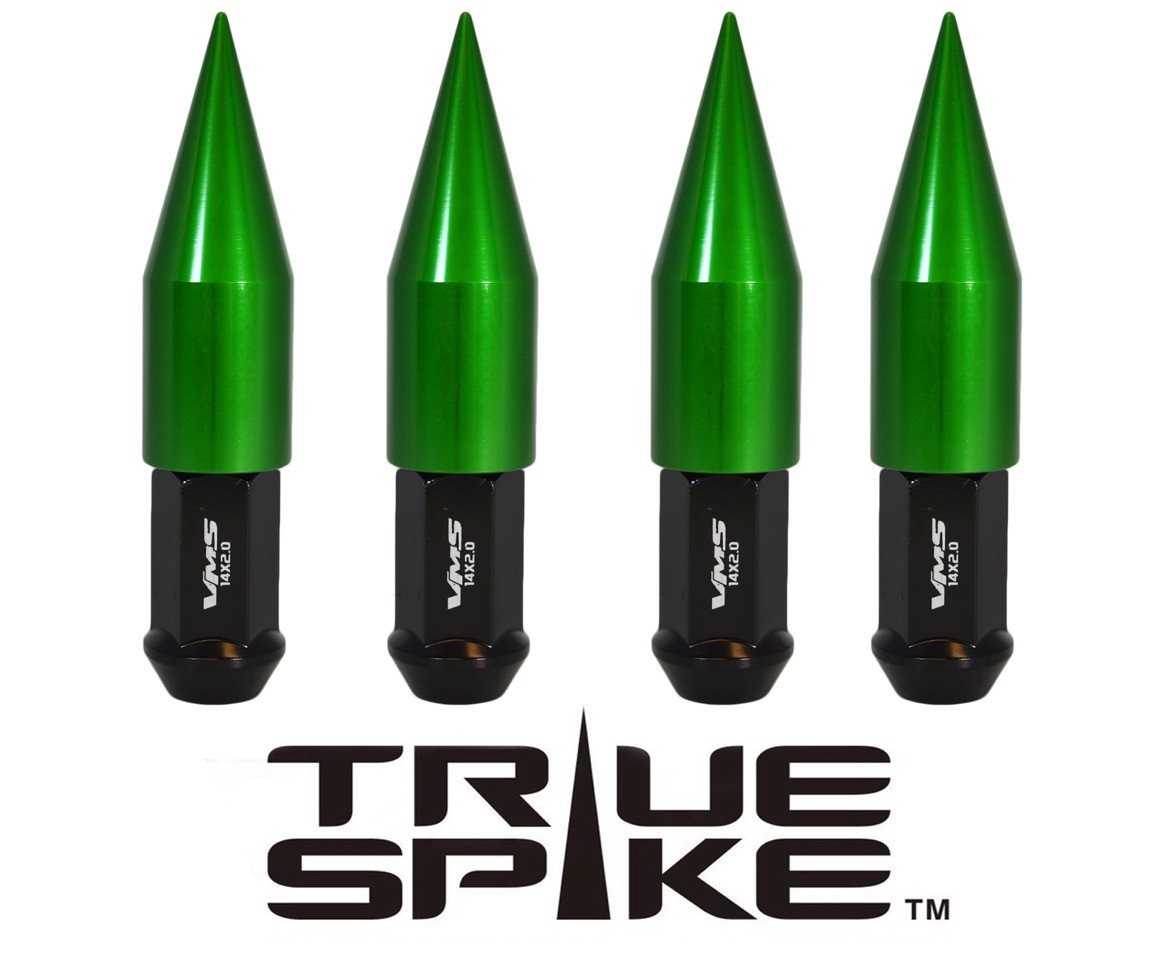 TRUE SPIKE Lug Nut Cap Aluminum -Spike 2 25mm Width 73mm Height Tip (4pc Set) LGC025 - Tires and Engine Performance