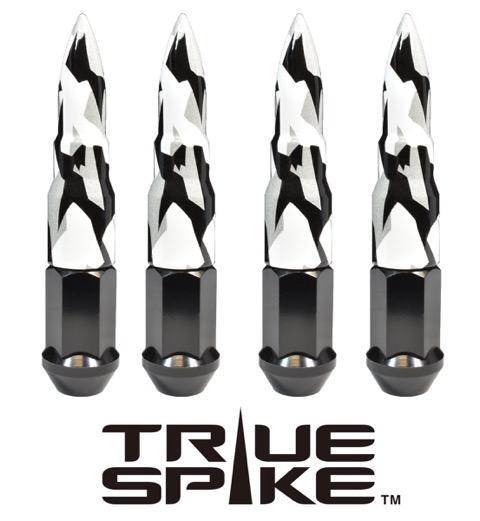 TRUE SPIKE Lug Nut Cap Aluminum -73mm Length 20mm Width Bullet (4pc Set) LGC031 - Tires and Engine Performance