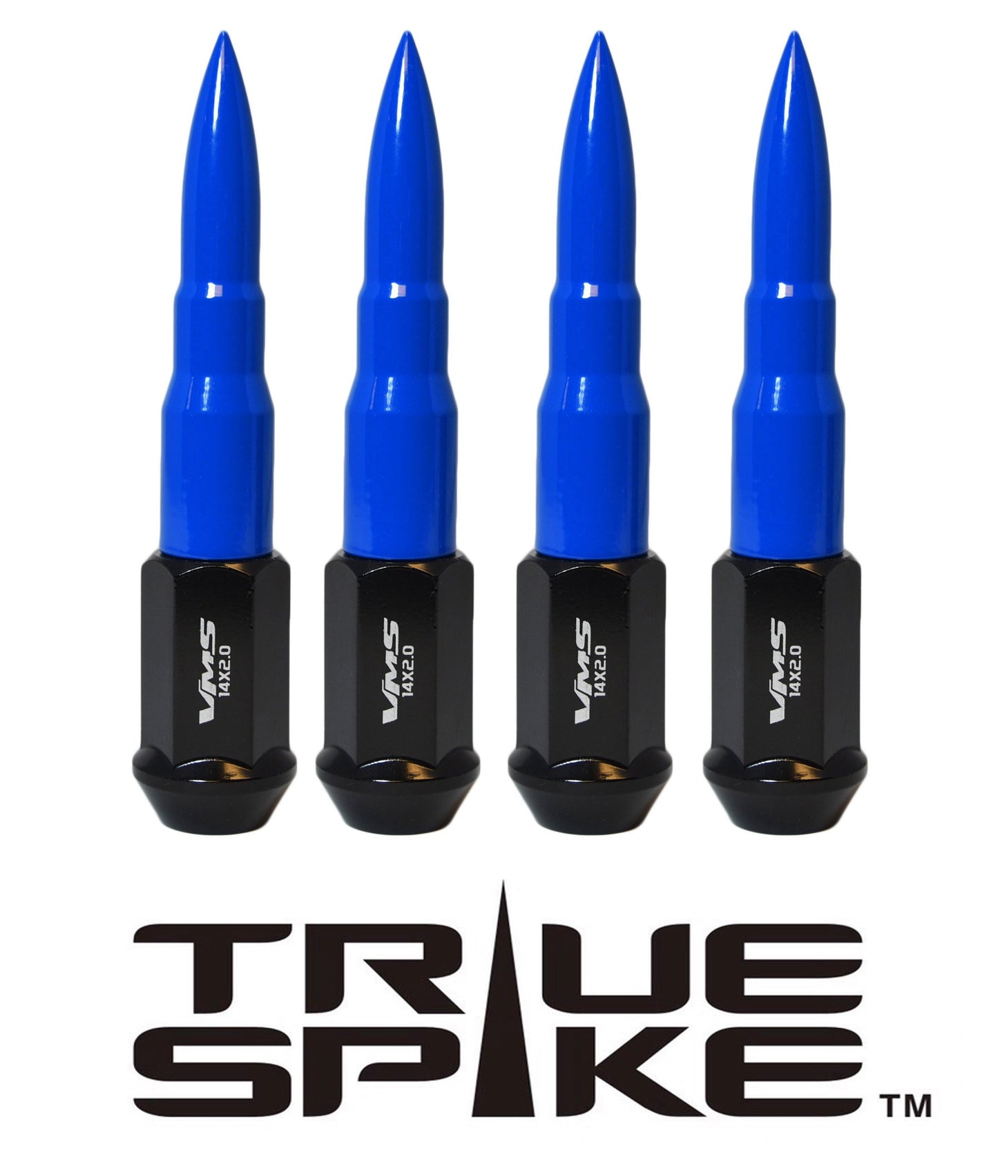 TRUE SPIKE Lug Nut Cap Aluminum -73mm Length 20mm Width Bullet (4pc Set) LGC031 - Tires and Engine Performance