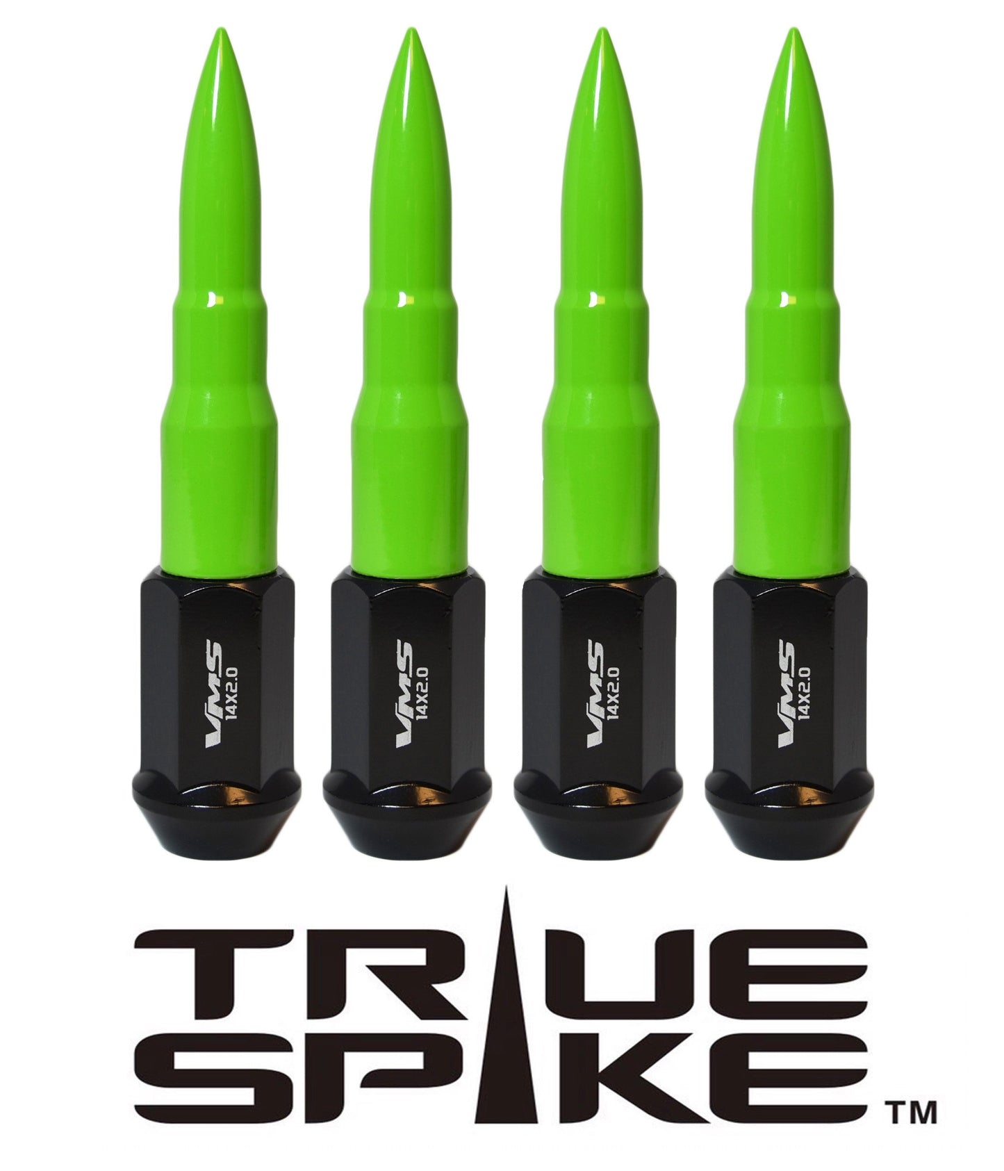 TRUE SPIKE Lug Nut Cap Aluminum -73mm Length 20mm Width Bullet (4pc Set) LGC031 - Tires and Engine Performance