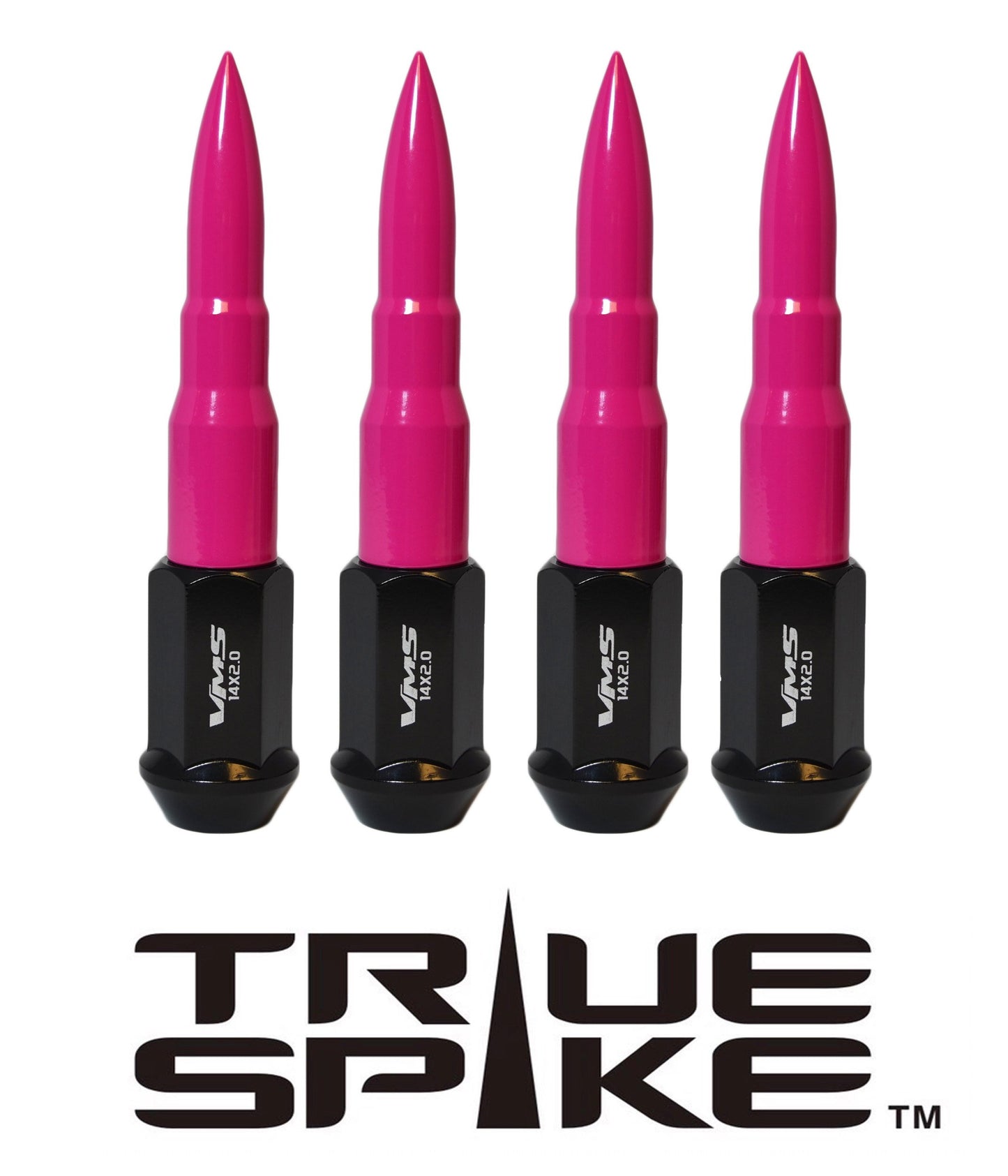 TRUE SPIKE Lug Nut Cap Aluminum -73mm Length 20mm Width Bullet (4pc Set) LGC031 - Tires and Engine Performance