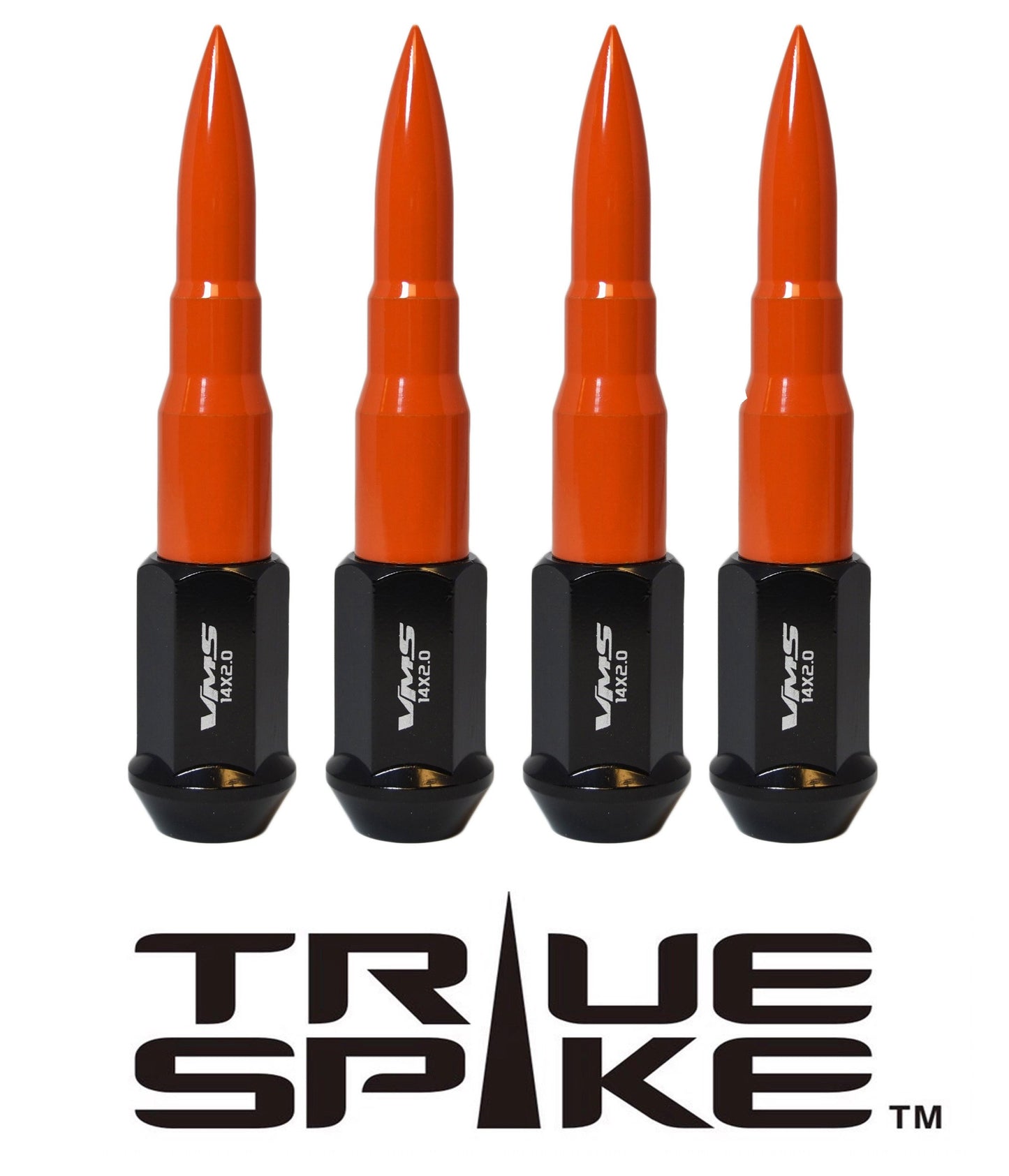 TRUE SPIKE Lug Nut Cap Aluminum -73mm Length 20mm Width Bullet (4pc Set) LGC031 - Tires and Engine Performance
