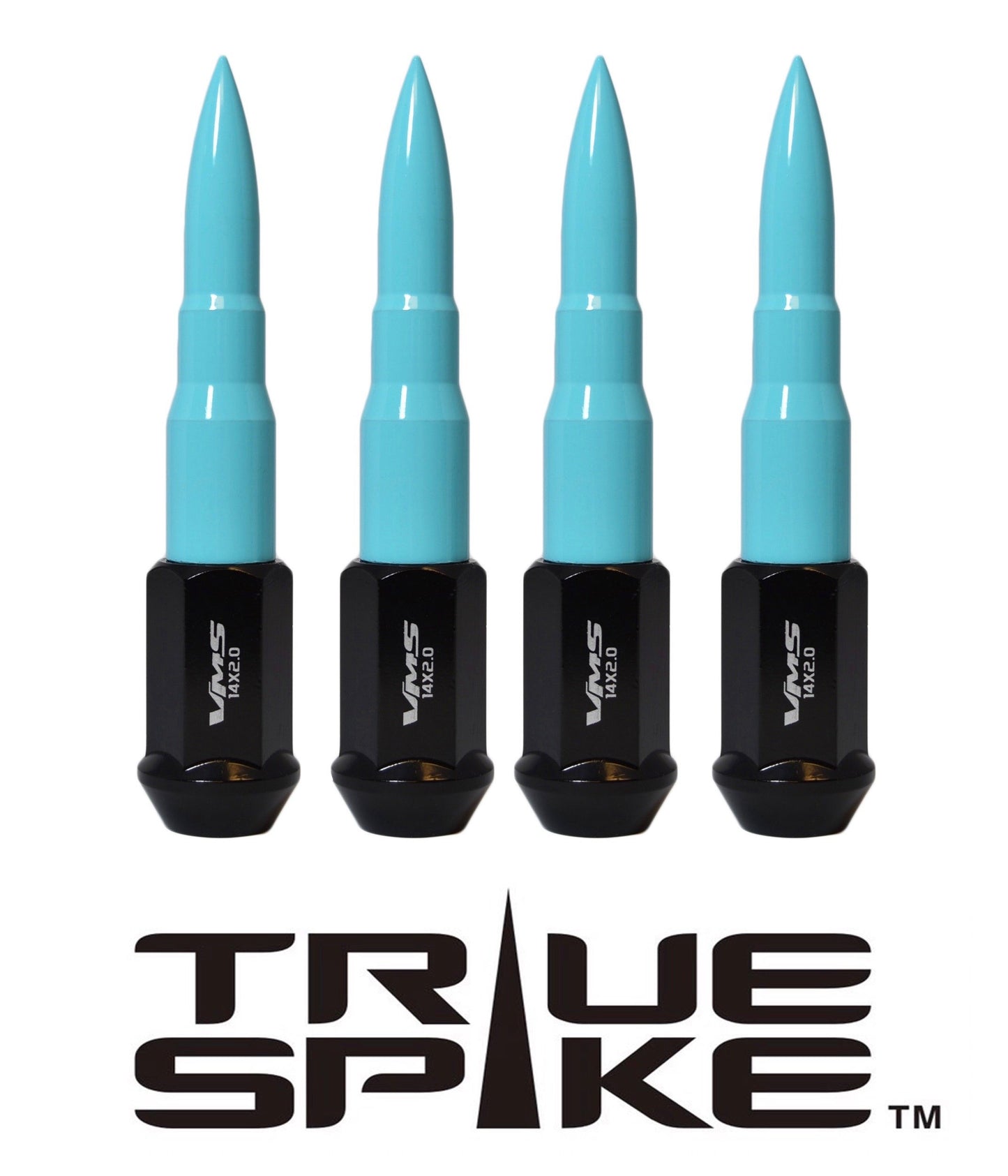 TRUE SPIKE Lug Nut Cap Aluminum -73mm Length 20mm Width Bullet (4pc Set) LGC031 - Tires and Engine Performance