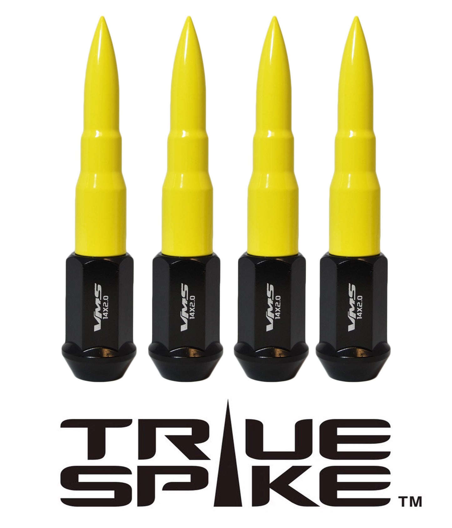 TRUE SPIKE Lug Nut Cap Aluminum -73mm Length 20mm Width Bullet (4pc Set) LGC031 - Tires and Engine Performance