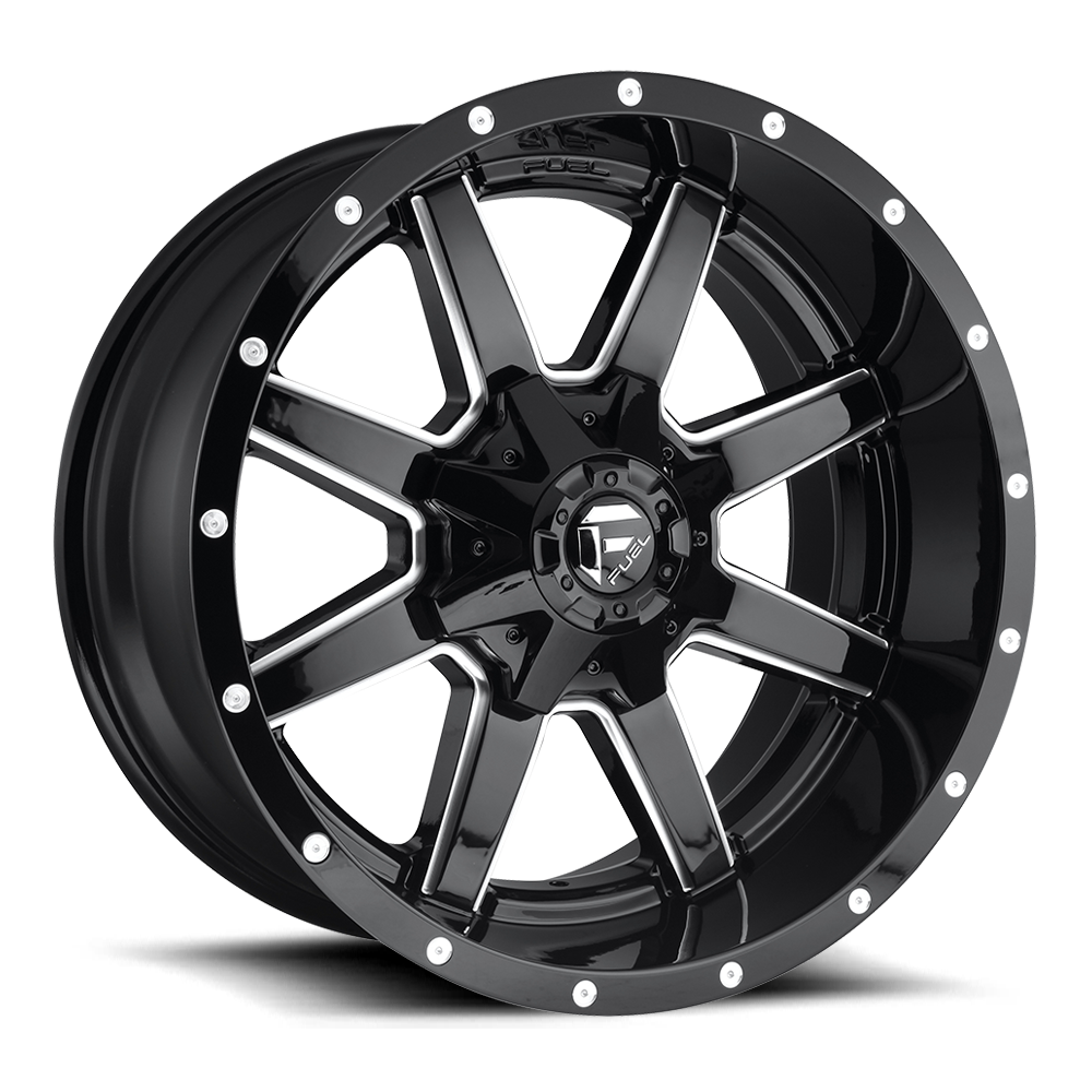 MAVERICK 17x9 5x114.30/5x127.00 GLOSS BLACK MILLED (-12 mm) - Tires and Engine Performance